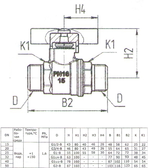 Габаритные и присоединительные размеры крана 11Б27П1 А32/1 (БАЗ)