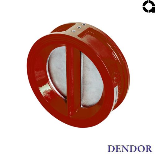 Клапан обратный двухстворчатый межфланцевый чугунный для систем пожаротушения dendor 010c