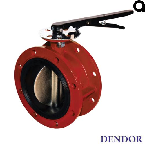 Затвор поворотный дисковый фланцевый чугунный для систем пожаротушения DENDOR 021F 